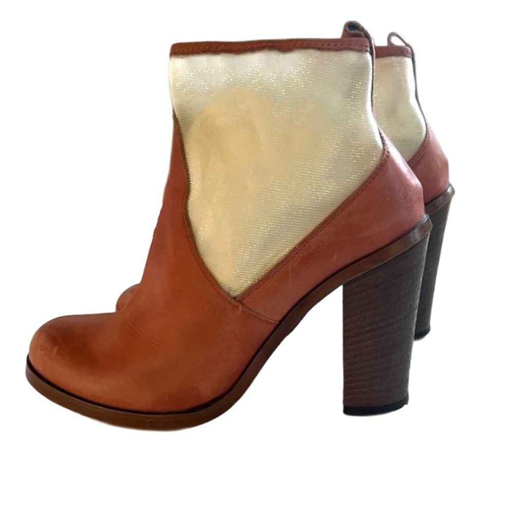 MM6 Maison Martin Margiela Tan and Mesh Ankle Boots
